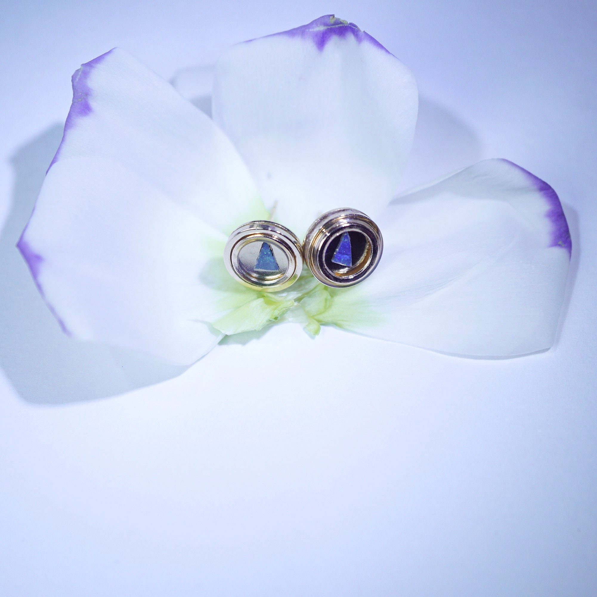 Gold Plated Sterling Silver Opal Earrings | Mined from Coober Pedy, Australia