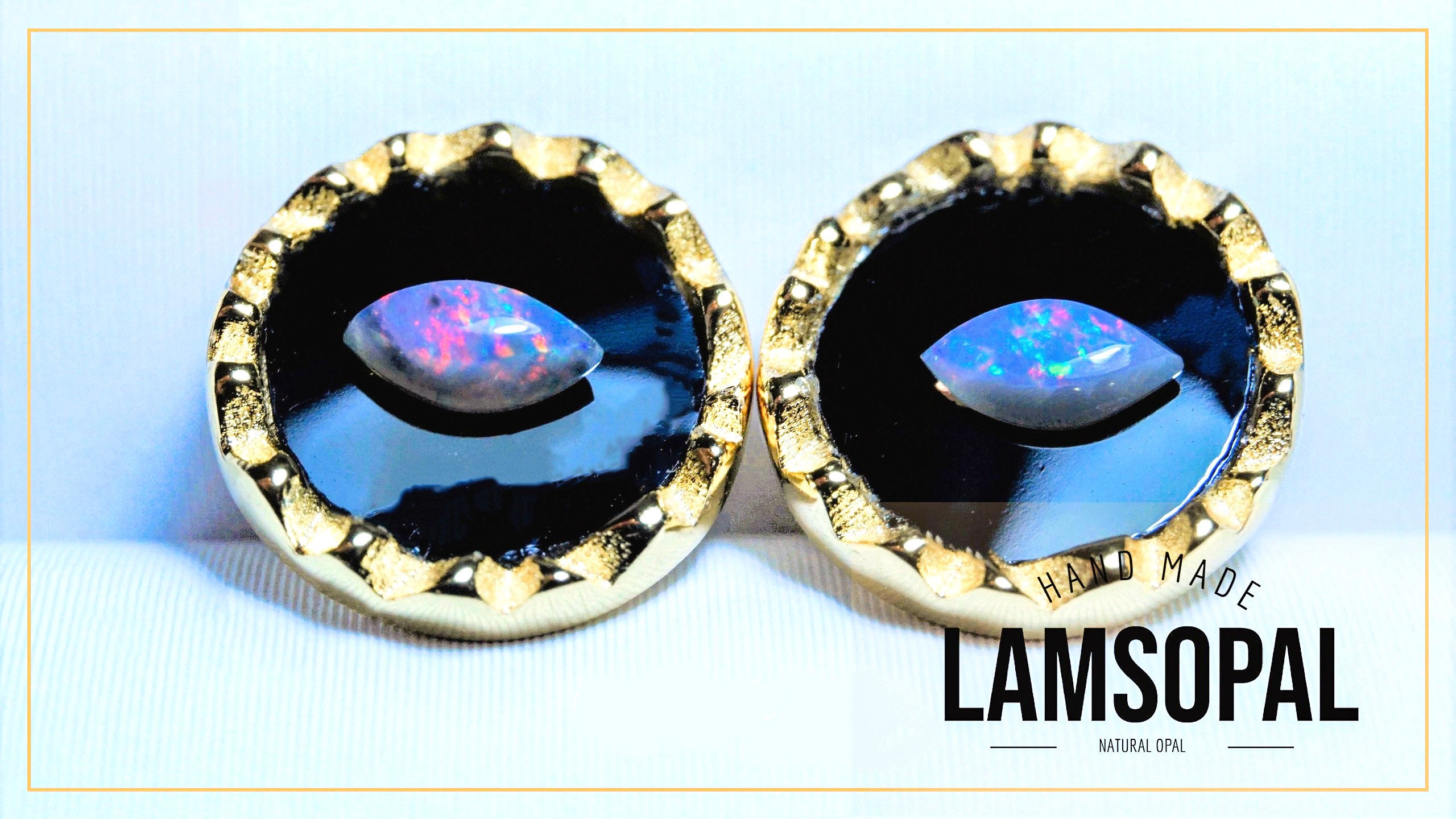 Gold Plated Sterling Silver Fire Opal Earrings: Marquise Opal mined from Coober Pedy, Australia