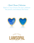 Handcrafted Heart Shaped Crystal Opal Earrings, Opal Mined from Coober Pedy, Australia