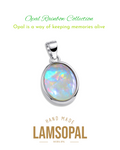Handcrafted Australian Natural Opal Sterling Silver Pendant Necklace | Mined from Coober Pedy