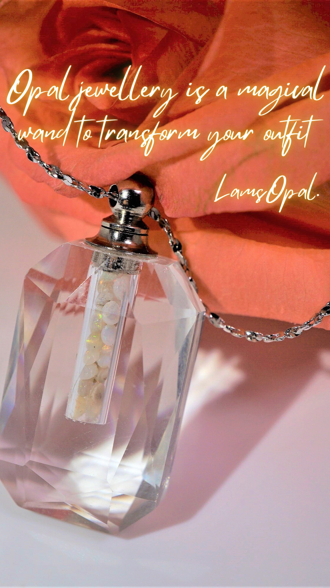Multi Opal Gemstones Pendnat Necklace | Mined from Coober Pedy, Australia
