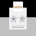 Snowflake Sterling Silver Opal Earrings, Crystal Opal Mined from Coober Pedy, Australia