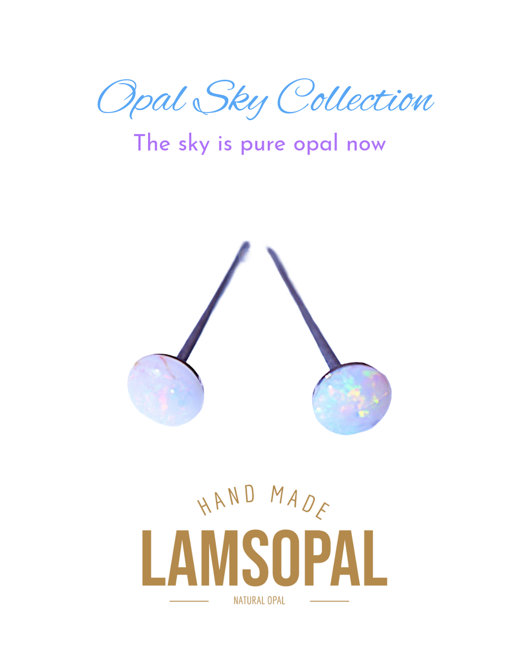Sterling Silver Opal Earrings: White Opal Gemstones
