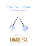 Sterling Silver Opal Earrings: White Opal Gemstones