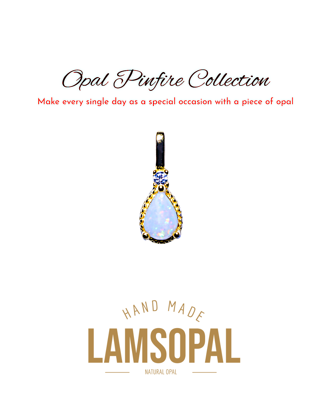 Gold Plated Sterling Silver Opal Pendant | Mined from Coober Pedy, Australia